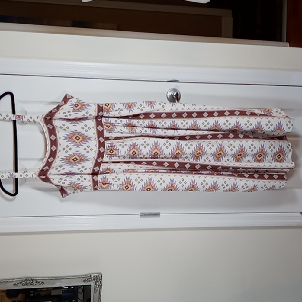Sonoma Women's Southwestern Print Midi Sun Dress Size XXL Cream/Brown/Purple - Picture 7 of 16